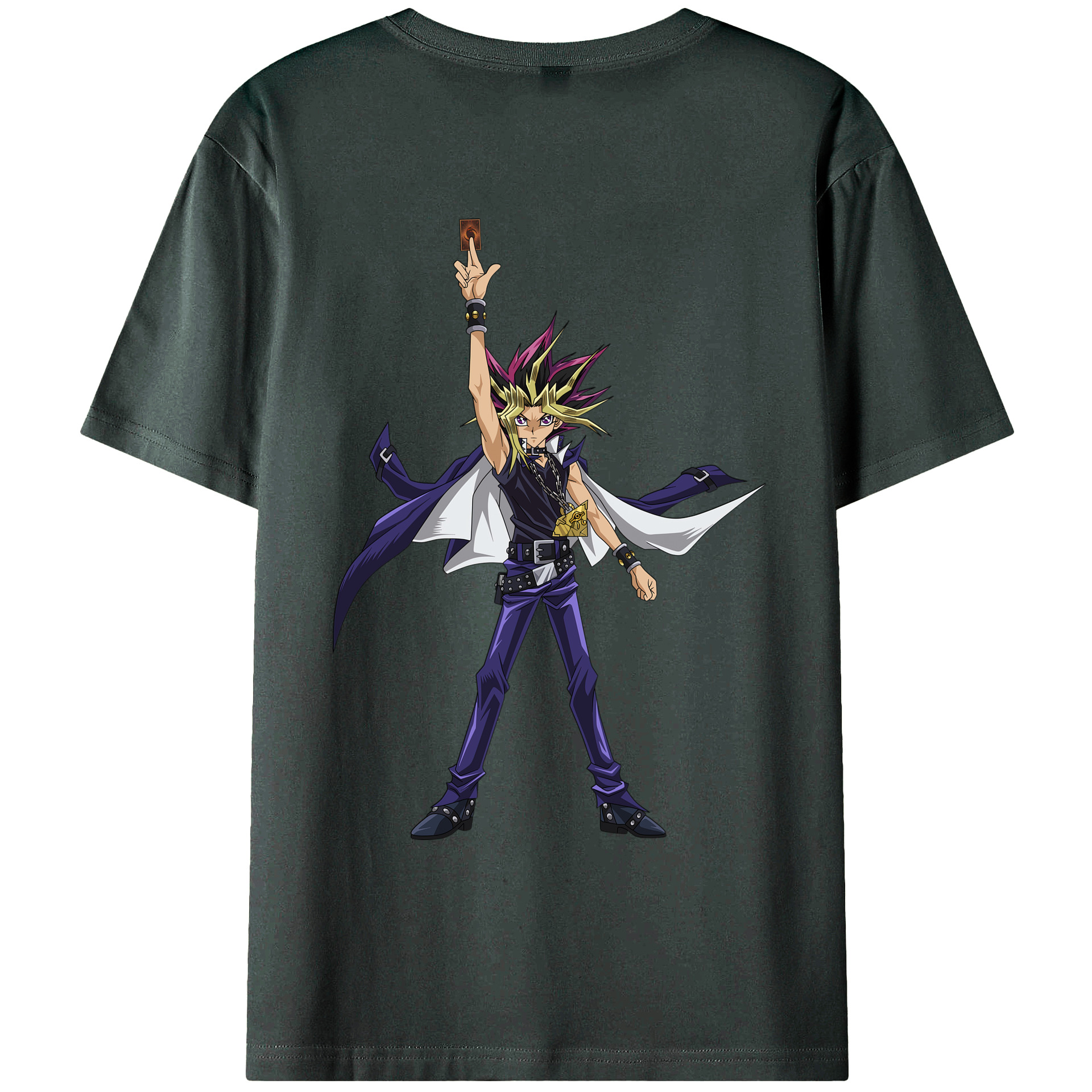 （画像用） 遊☆戯☆王 Yu-Gi-Oh! 綿100％ メンズ半袖Tシャツ（バックプリント） 通気性